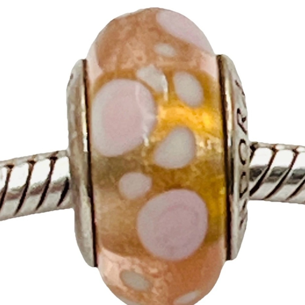 VTG Authentic Pandora Bead Charm Pink Bubbles Murano Glass ALE-S925 #790694P Y2K